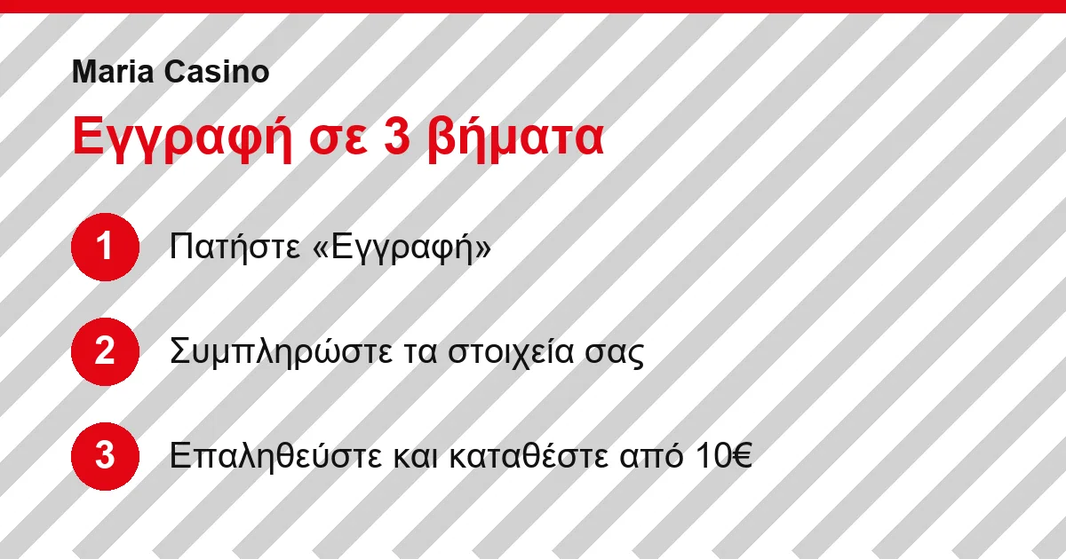 Εγγραφή στο Maria Casino σε τρία βήματα